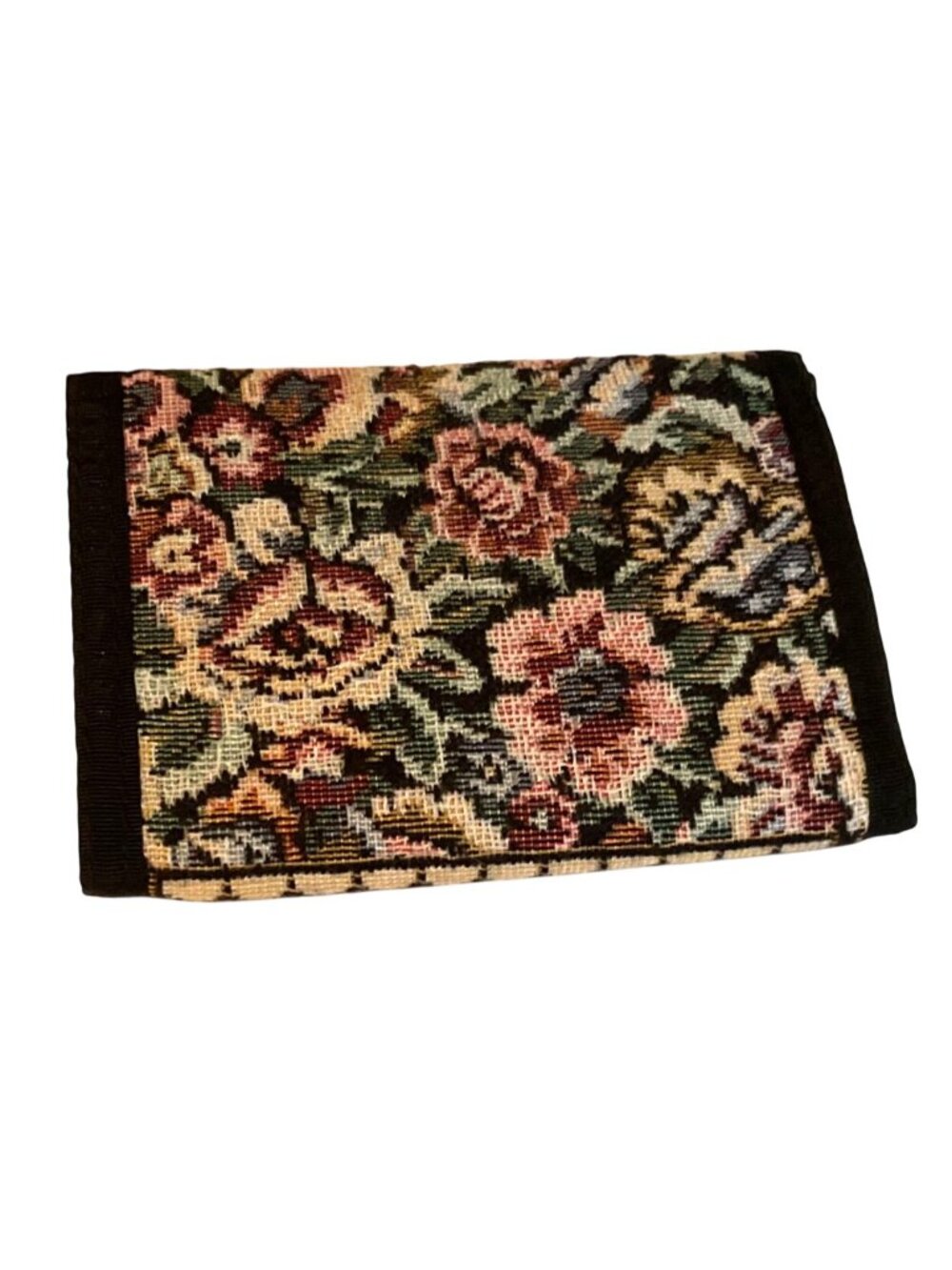 Vtg Ralfeaux Tapestry Wallet Card Holder & Floral Landscape Design 3.5" x 5" - Picture 2 of 6